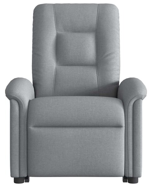 Zvedací polohovací křeslo světle šedé textil 3303254