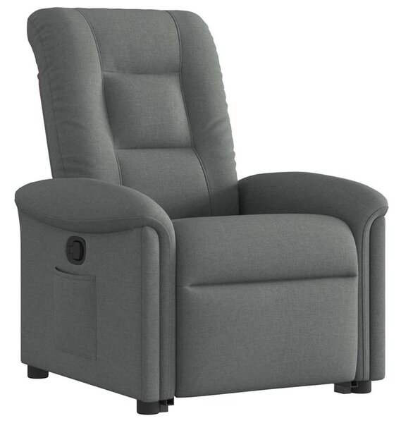 Zvedací polohovací křeslo tmavě šedé textil 3303255