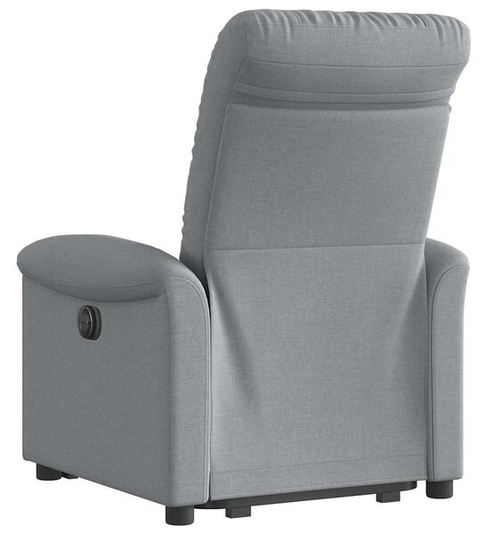 Zvedací polohovací křeslo světle šedé textil 3303254