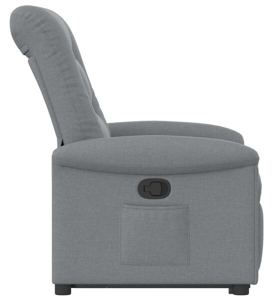 Zvedací polohovací křeslo světle šedé textil 3303254