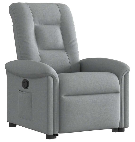 Zvedací polohovací křeslo světle šedé textil 3303254