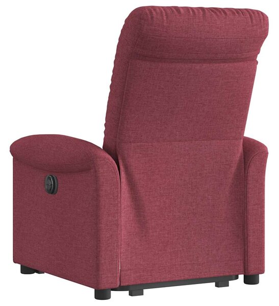 Zvedací polohovací křeslo vínové textil 3303257