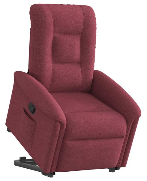Zvedací polohovací křeslo vínové textil 3303257