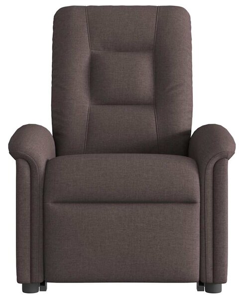 Zvedací polohovací křeslo tmavě hnědé textil 3303259