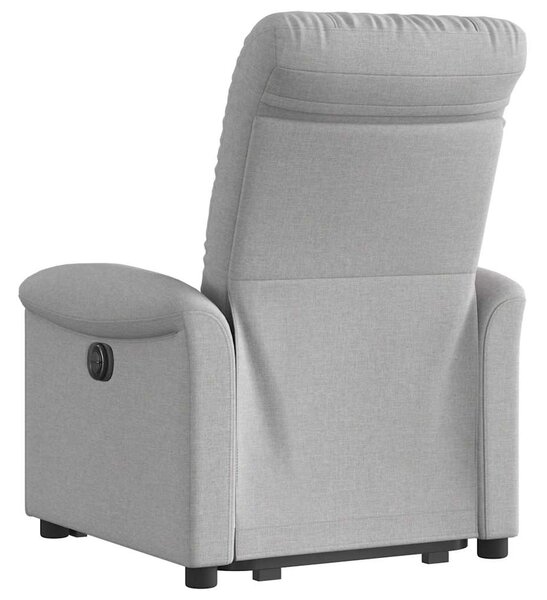 Zvedací polohovací křeslo obláčkově šedé textil 3303263