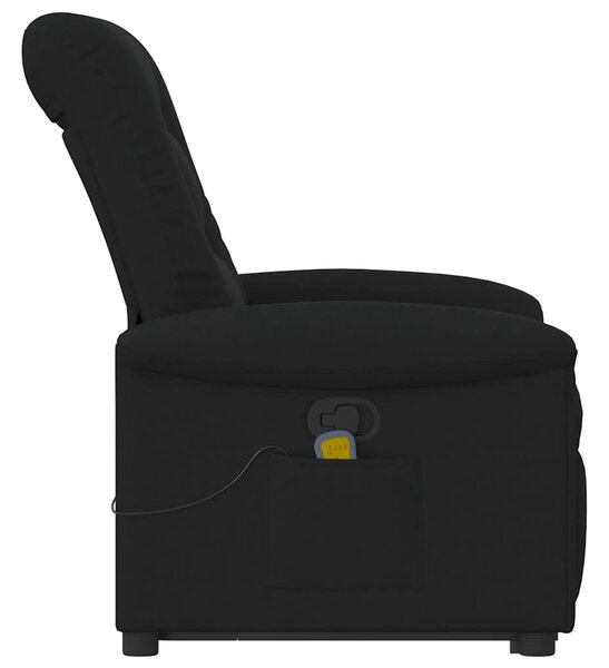 Zvedací masážní polohovací křeslo černé textil 3303266