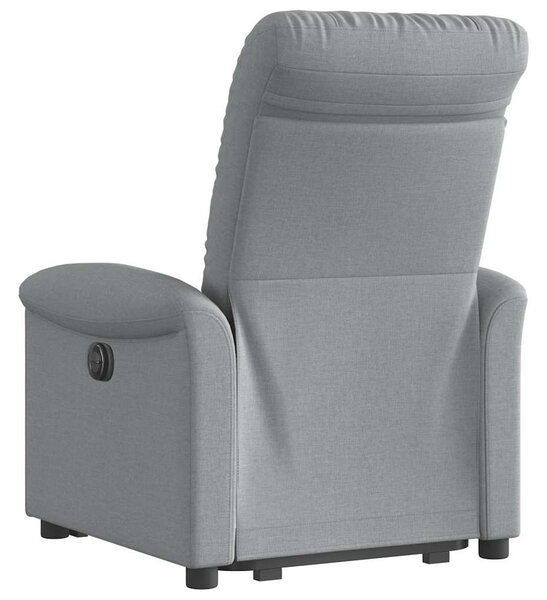 Elektrické zvedací polohovací křeslo světle šedé textil 3303274