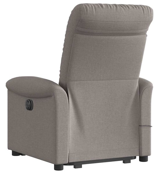Zvedací masážní polohovací křeslo taupe textil 3303271