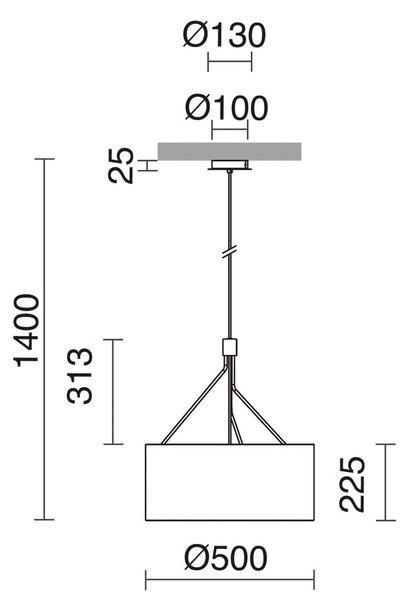 Exo Diagonal C E27 závěsné svítidlo měděné