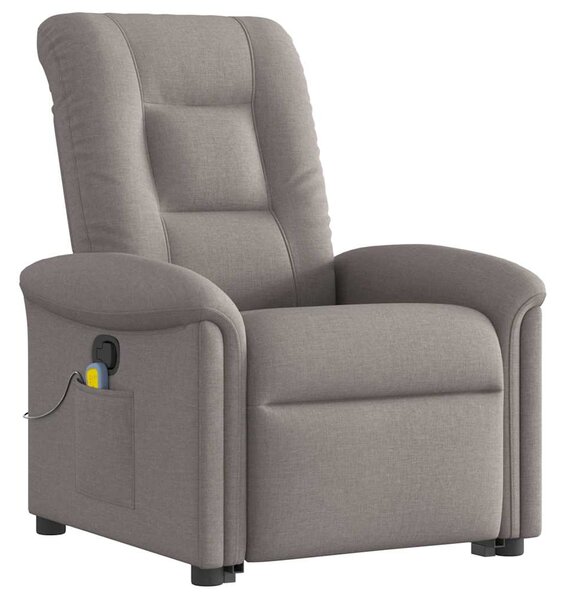 Zvedací masážní polohovací křeslo taupe textil 3303271