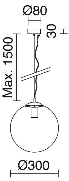 Exo Oxy mat E27 závěsné svítidlo černé 200mm