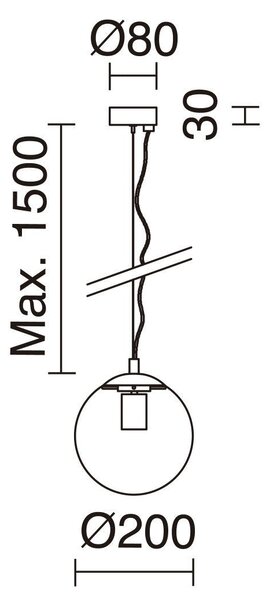 Exo Oxy mat E27 závěsné svítidlo černé 200mm