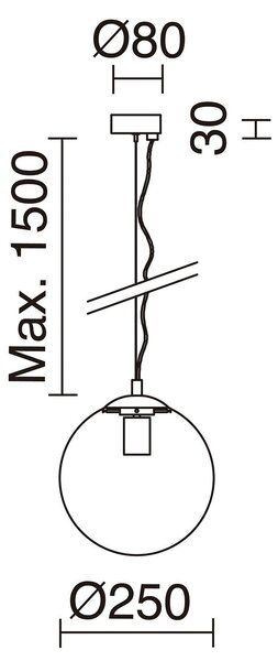 Exo Oxy mat E27 závěsné svítidlo chromové 400mm