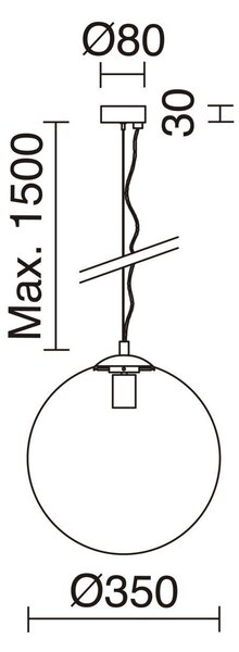 Exo Oxy mat E27 závěsné svítidlo černé 200mm