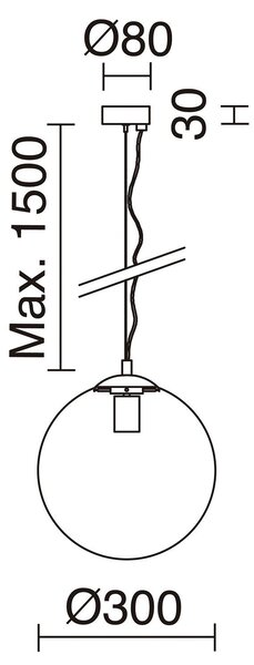 Exo Oxy mat E27 závěsné svítidlo chromové 400mm