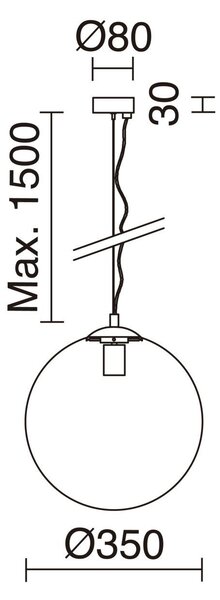 Exo Oxy mat E27 závěsné svítidlo chromové 400mm