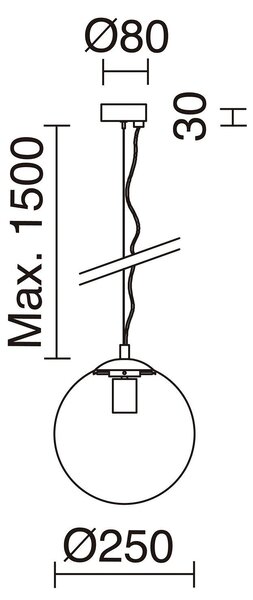 Exo Oxy mat E27 závěsné svítidlo černé 200mm