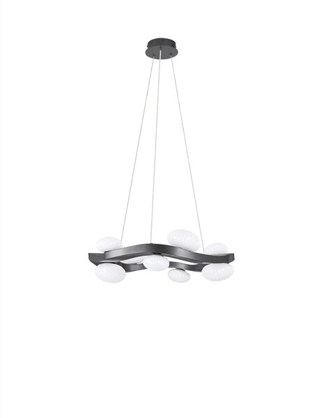 Závěsné svítidlo Severo šedé a bílé 27 W 60,5 x 165,5 cm – Šedá