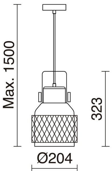 Exo Tosca D204 E27 závěsné svítidlo bílé
