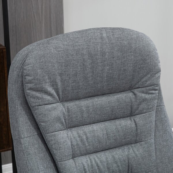 Vinsetto Kancelářská Židle Pracovní Židle Stolicová Židle Otočná Židle 360° Ergonomická Houpací Funkce Výškově Nastavitelná Šedá Látka 64 x 75 x 111-1