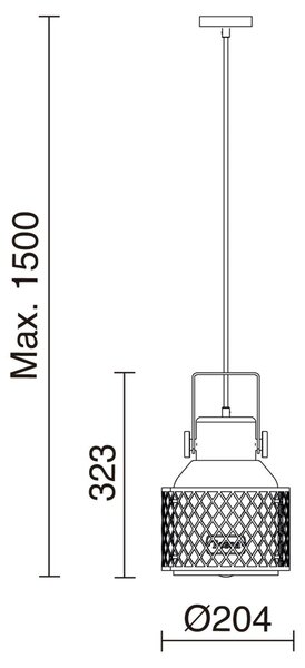 Exo Tosca D204 E27 závěsné svítidlo černé