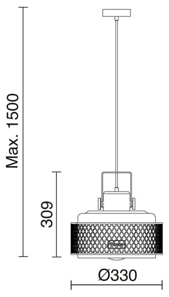 Exo Tosca D330 E27 závěsné svítidlo modré