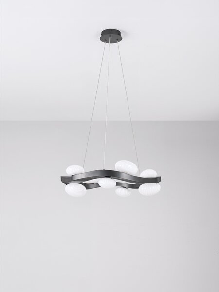 Závěsné svítidlo Severo šedé a bílé 27 W 60,5 x 165,5 cm – Šedá