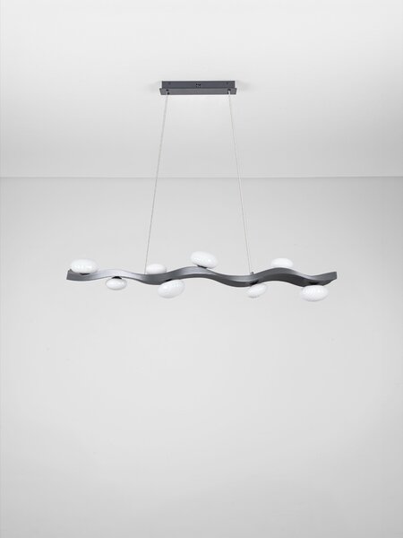 Závěsné svítidlo Severo šedé a bílé 27 W 125 x 19 x 165,5 cm – Šedá