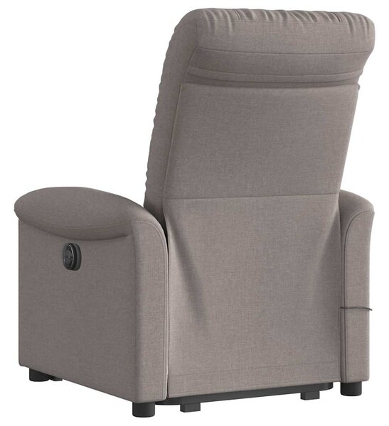Elektrické zvedací masážní polohovací křeslo taupe textil 3303291