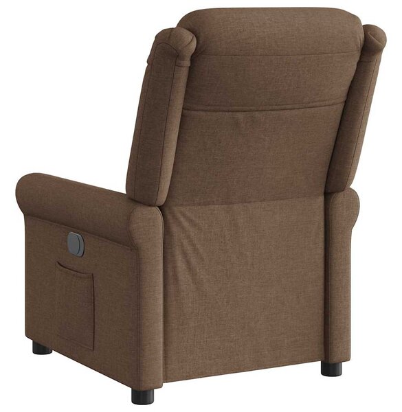 Elektrické polohovací křeslo hnědé textil 3303298