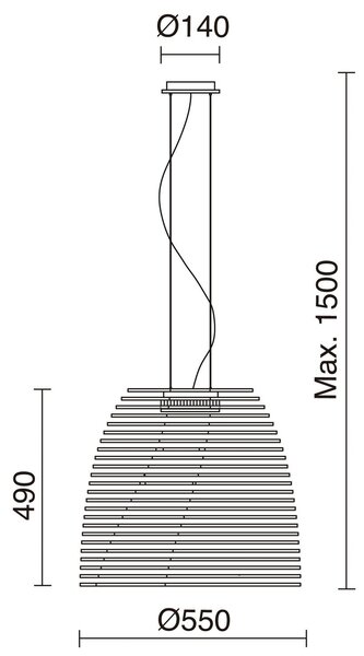 Exo Twist GX53 závěsné svítidlo 550mm