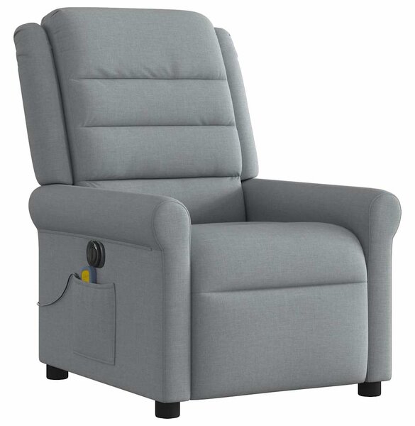Elektrické masážní polohovací křeslo světle šedé textil 3303304