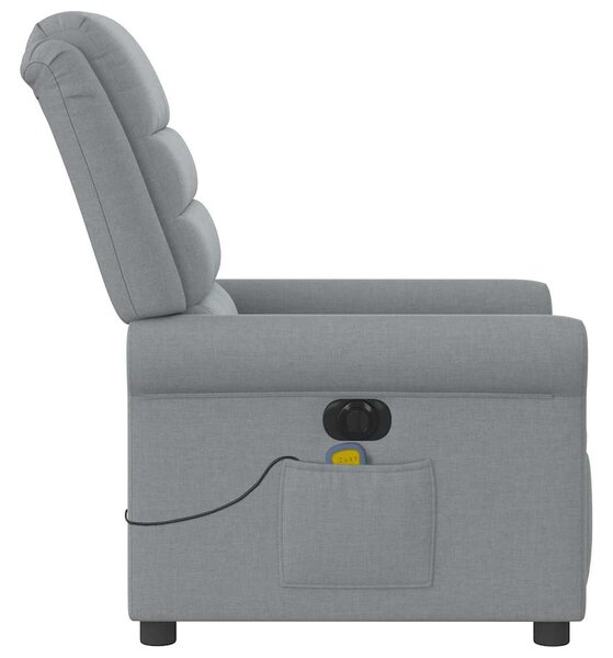 Elektrické masážní polohovací křeslo světle šedé textil 3303304