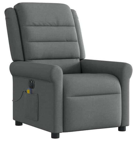 Elektrické masážní polohovací křeslo tmavě šedé textil 3303305