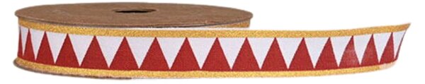 Dekorativní stuha Drummer Red / White 1,5 cm – 5 m
