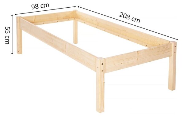 Dřevěná postel 90x200 cm SPRINGOS LORETO přírodní
