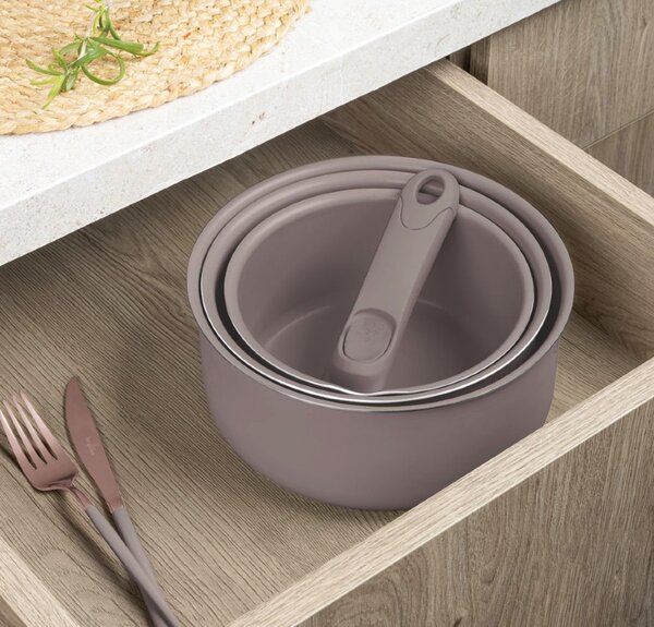 Sada nádobí s titanovým povrchem 13 kusů Taupe Nordic Collection