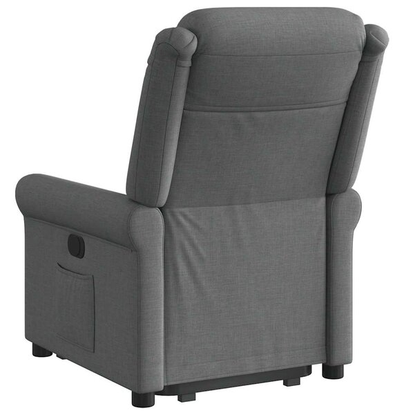Zvedací polohovací křeslo tmavě šedé textil 3303315