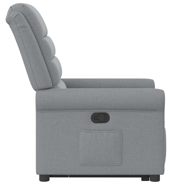 Zvedací polohovací křeslo světle šedé textil 3303314