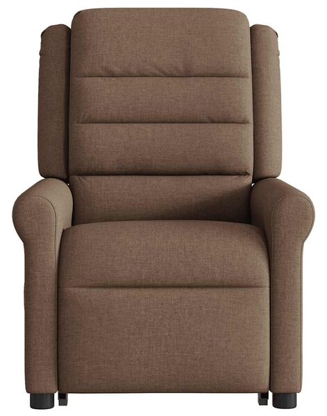 Zvedací polohovací křeslo hnědé textil 3303318