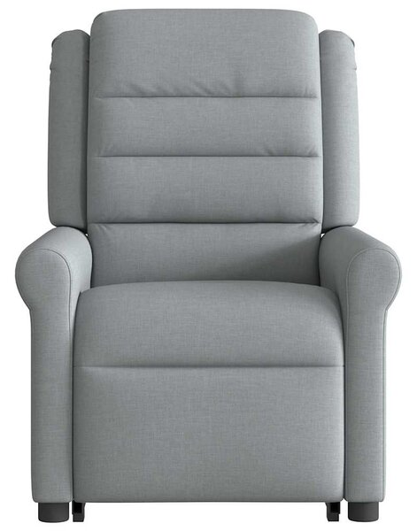 Zvedací polohovací křeslo světle šedé textil 3303314