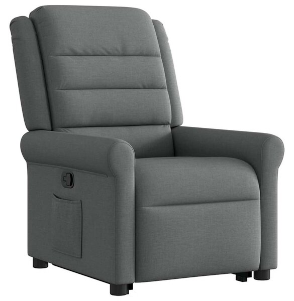 Zvedací polohovací křeslo tmavě šedé textil 3303315