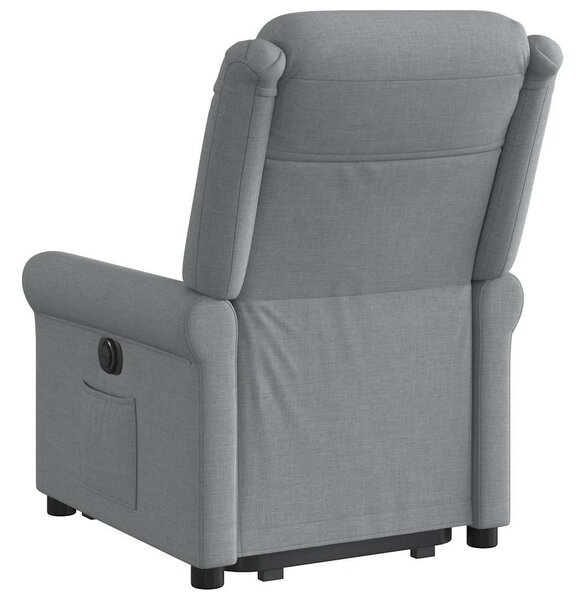 Zvedací polohovací křeslo světle šedé textil 3303314