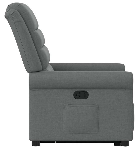 Zvedací polohovací křeslo tmavě šedé textil 3303315