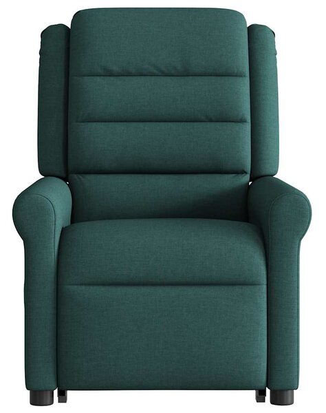 Zvedací polohovací křeslo tmavě zelené textil 3303320