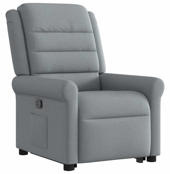 Zvedací polohovací křeslo světle šedé textil 3303314