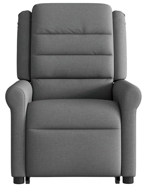 Zvedací polohovací křeslo tmavě šedé textil 3303315