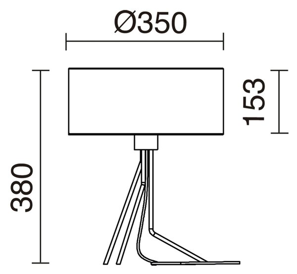 Exo Diagonal E27 stolní svítidlo černé 350mm