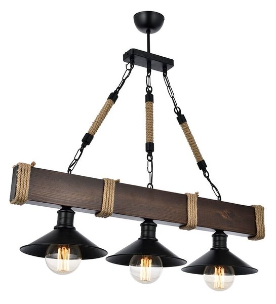 Tmavě hnědé závěsné svítidlo s kovovým stínidlem Kütük Ceviz – Opviq lights