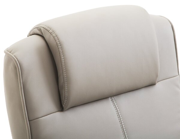 HOMCOM Recliner se stolkem na nohy, 360° otočné TV křeslo s funkcí polohování, umělá kůže, čtecí křeslo do obývacího pokoje, ložnice, šedé | Aosom